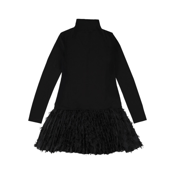 roll-neck ruffled dress