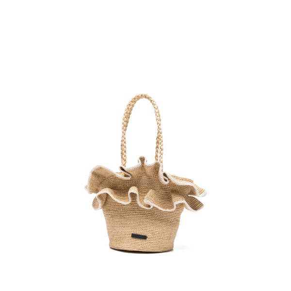 ruffled handle bag