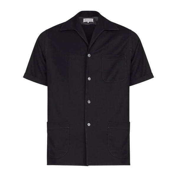 short-sleeve wool shirt