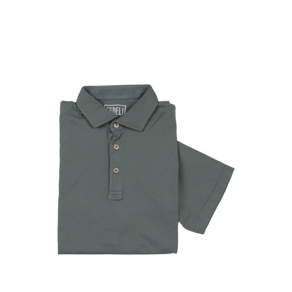 short-sleeved cotton polo shirt