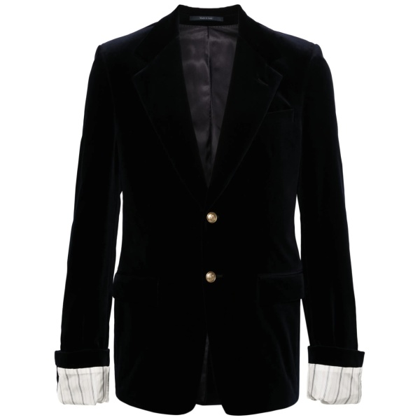 single-breasted velvet blazer
