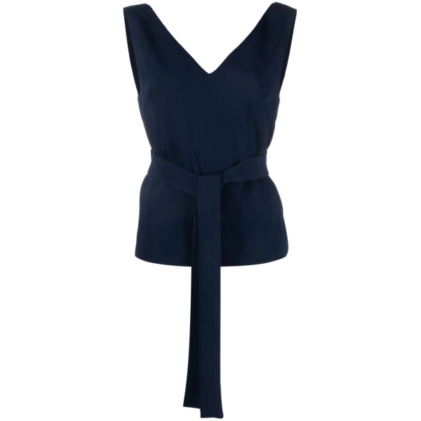 sleeveless belted top