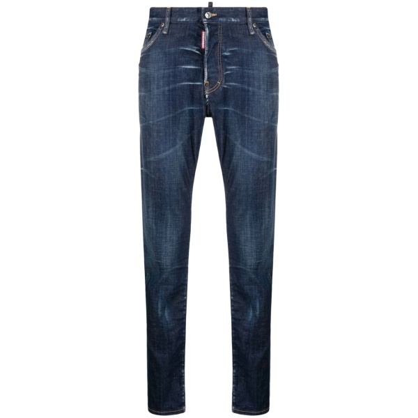 slim-cut stretch-cotton jeans