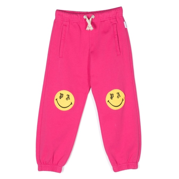 smiley-print track pants