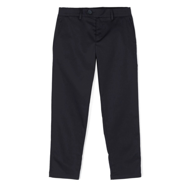 straight-leg cotton-blend trousers