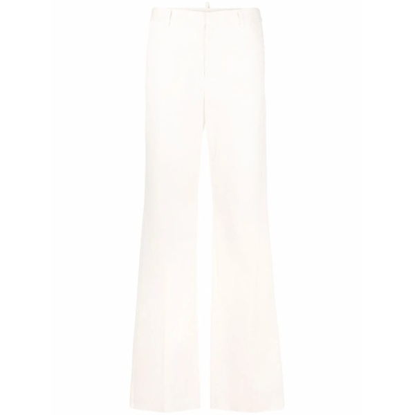 straight-leg mid-rise trousers