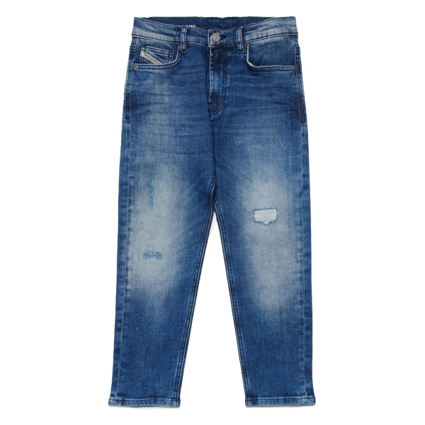 straight-leg stretch-cotton jeans