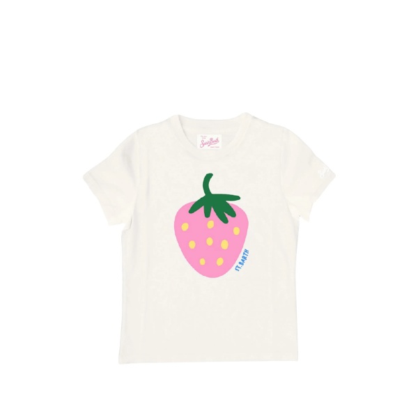 strawberry-print T-shirt