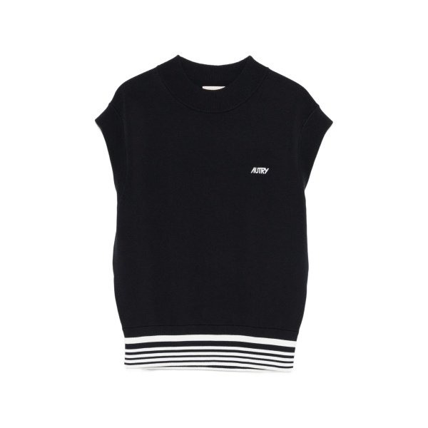 stripe-detailed vest