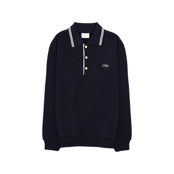 striped-collar polo shirt