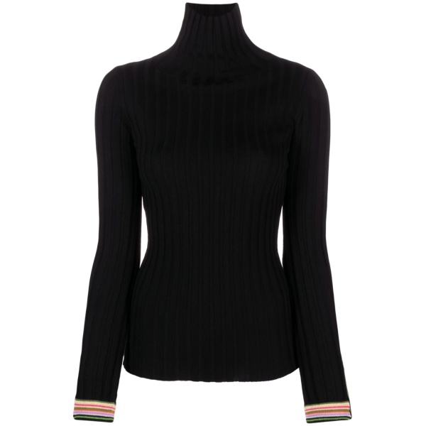 striped-edge wool jumper