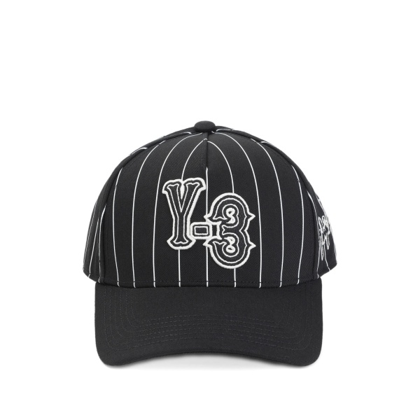 striped logo-detail baseball cap