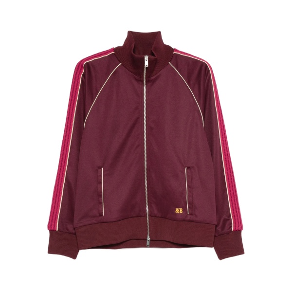 striped-panel zip-up track top