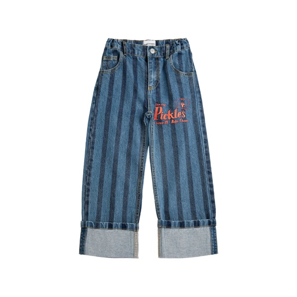 striped-pattern belt-loop trousers