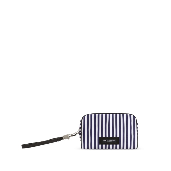 striped poplin tote bag