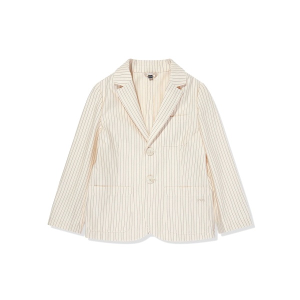 striped single-breasted blazer