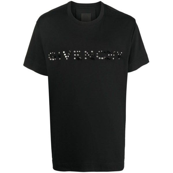 stud-embellished logo cotton T-shirt
