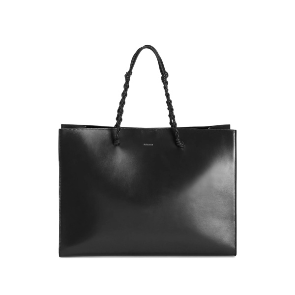 Tangle knotted handle embossed logo tote