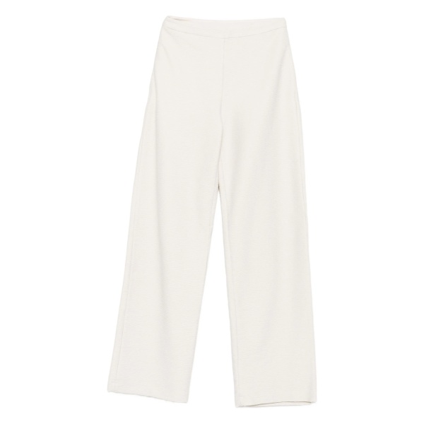 textured straight trousers