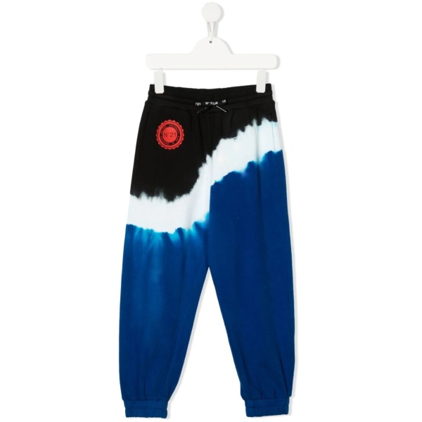 tie-dye print logo track pants
