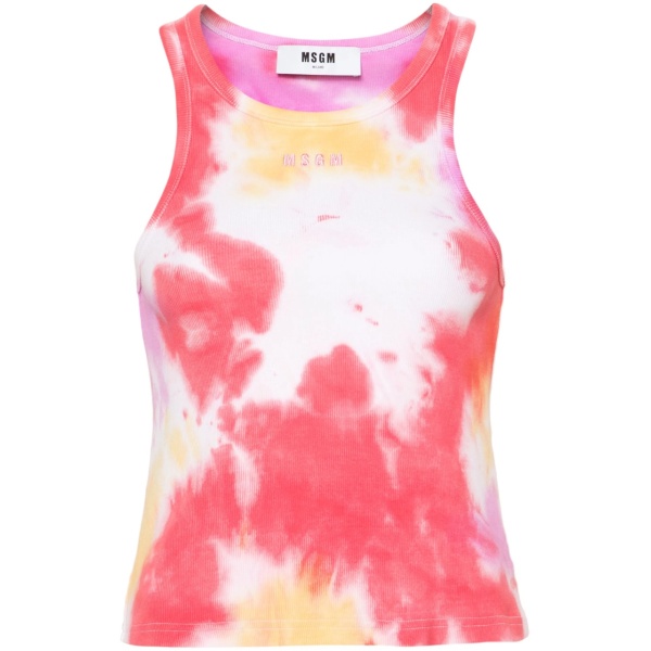 tie-dye ribbed tank top