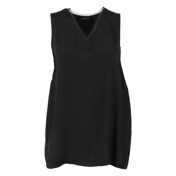 tulle-trimmed satin top