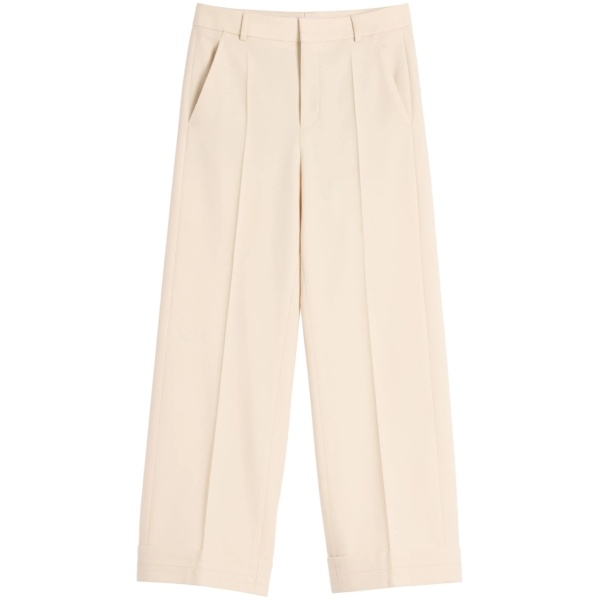 turn-up gabardine trousers