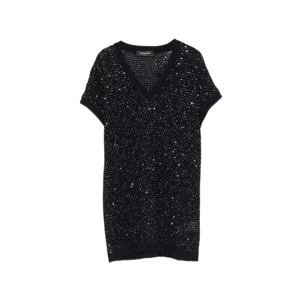 V-neck embellished T-shirt