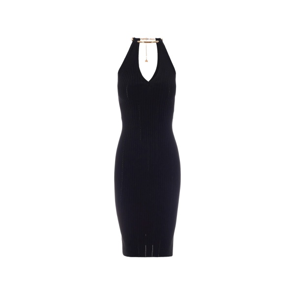 V-neck halterneck dress
