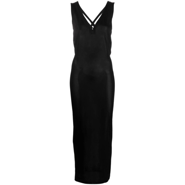 V-neck knitted dress
