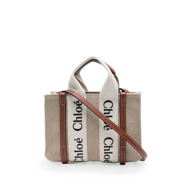 Woody linen tote bag
