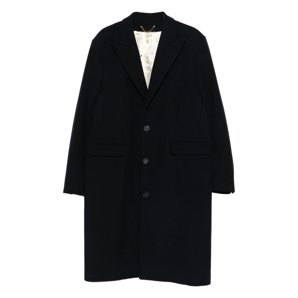 wool-blend button coat