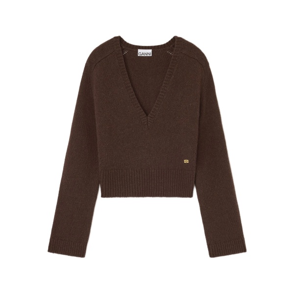 wool yak mix V-neck knit