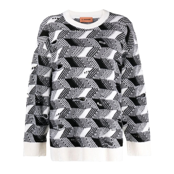woven-knit jumper