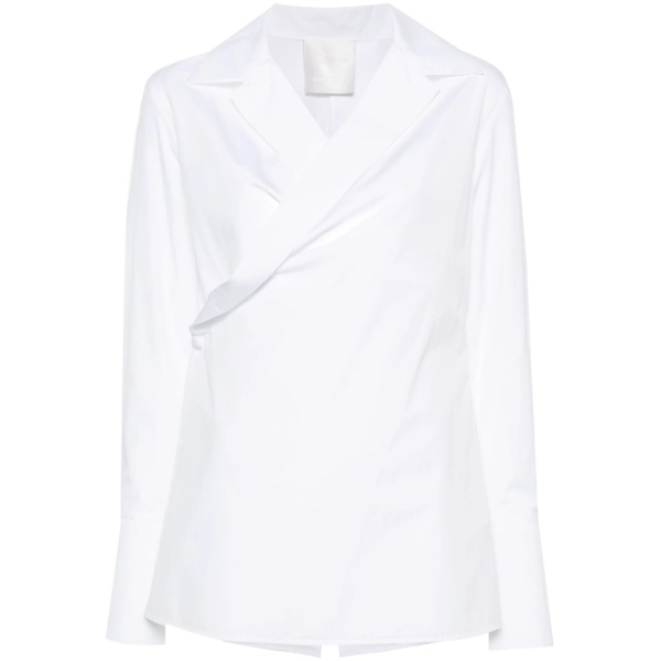 wrap-design poplin shirt
