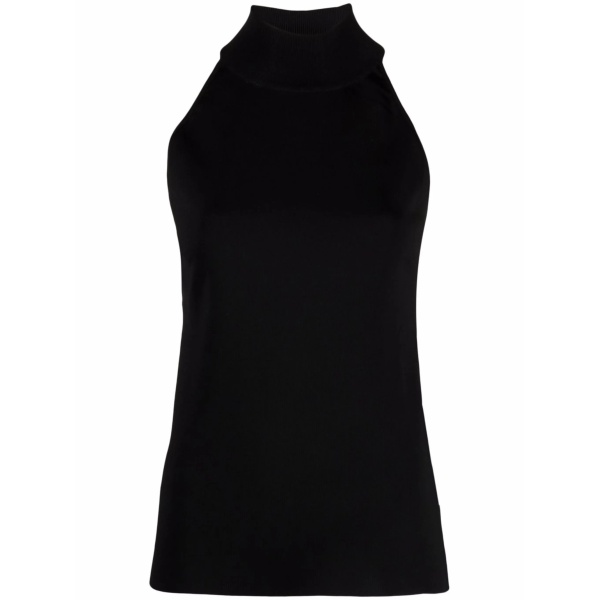zip-detail sleeveless top
