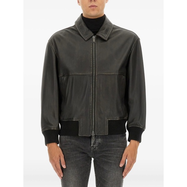 zip leather jacket