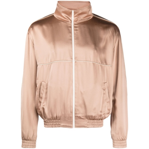 zip-up silk track jacket