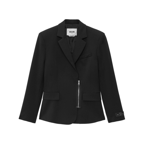 zipped single-breasted blazer