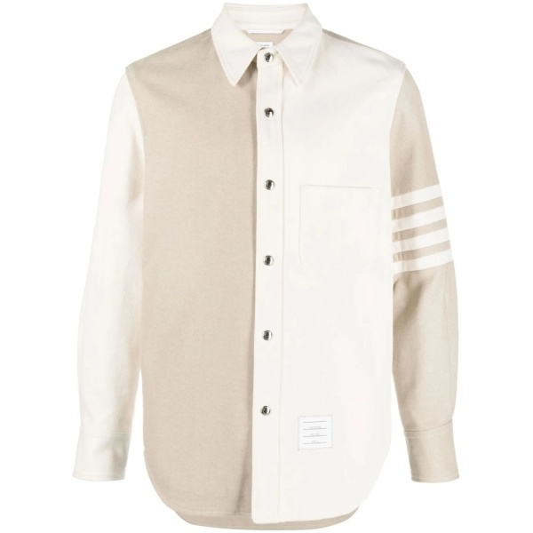 4-Bar patchwork denim shirt