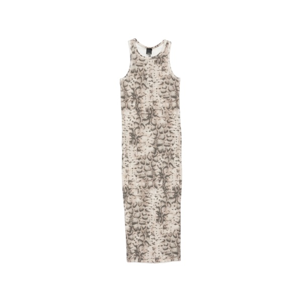 animal-print midi dress