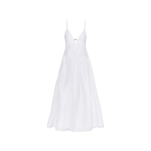appliqué pleated dress