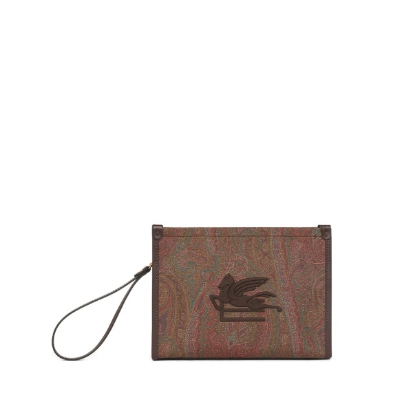 Arnica Pegaso-embroidered clutch bag