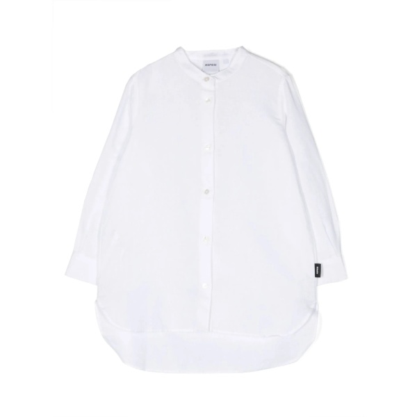 band-collar cotton shirt