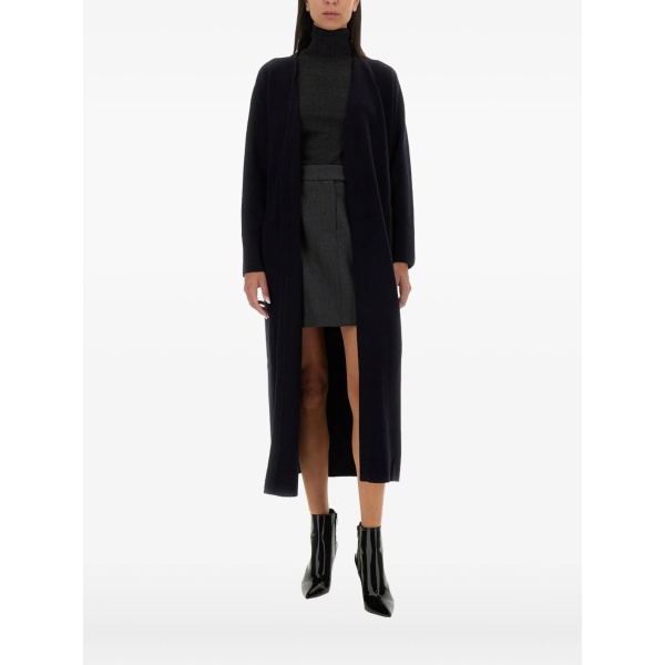 belted jersey coat