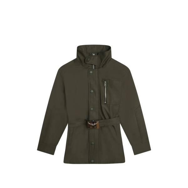belted zipped jacket