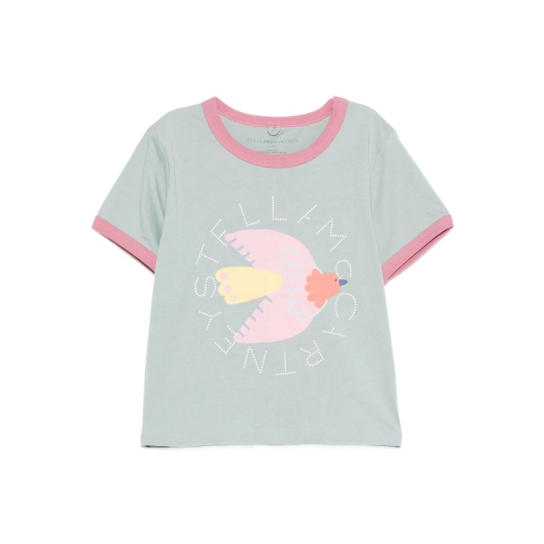 bird-print ringer T-shirt