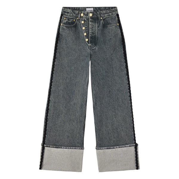 button-detail jeans