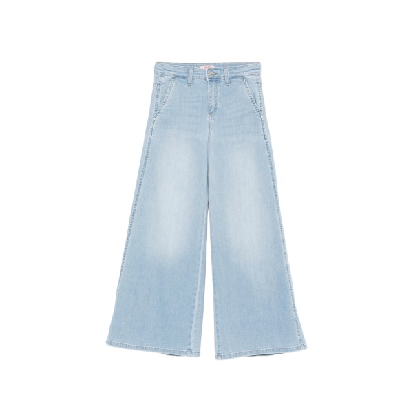 button-fastening wide-leg jeans