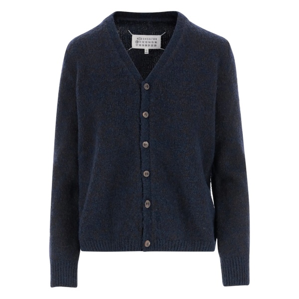 button-front stitching cardigan